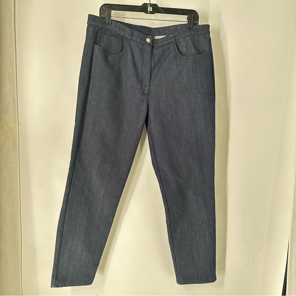 St. John Size 14 Blue Denim Straight Leg Stretch Jeans